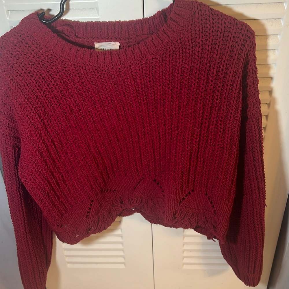Harper vintage red cropped sweater